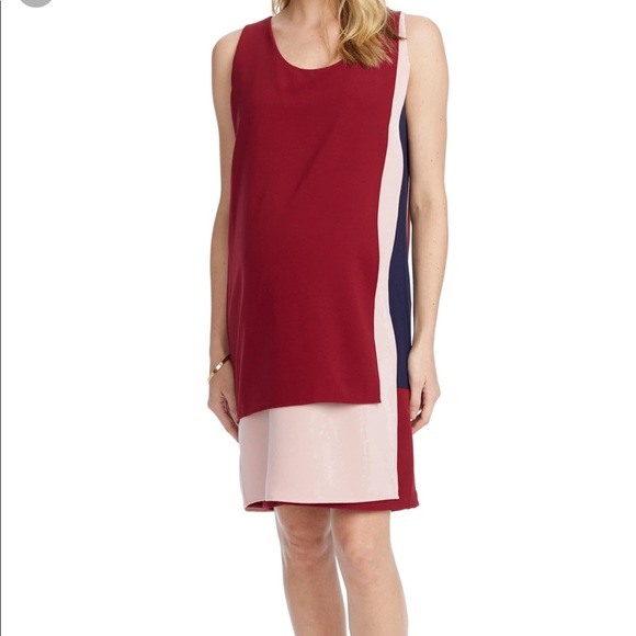 SOLD 💝 ROSIE POPE Edina Maternity Shift Dress Size Large color block, multicolor - Picture 2 of 13